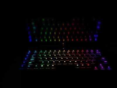 gaming laptop with RGB lkeyboard litup
