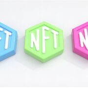 Nfts written in 3 hexagons in different colors