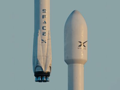 spacex starlink satellites rockets side by side