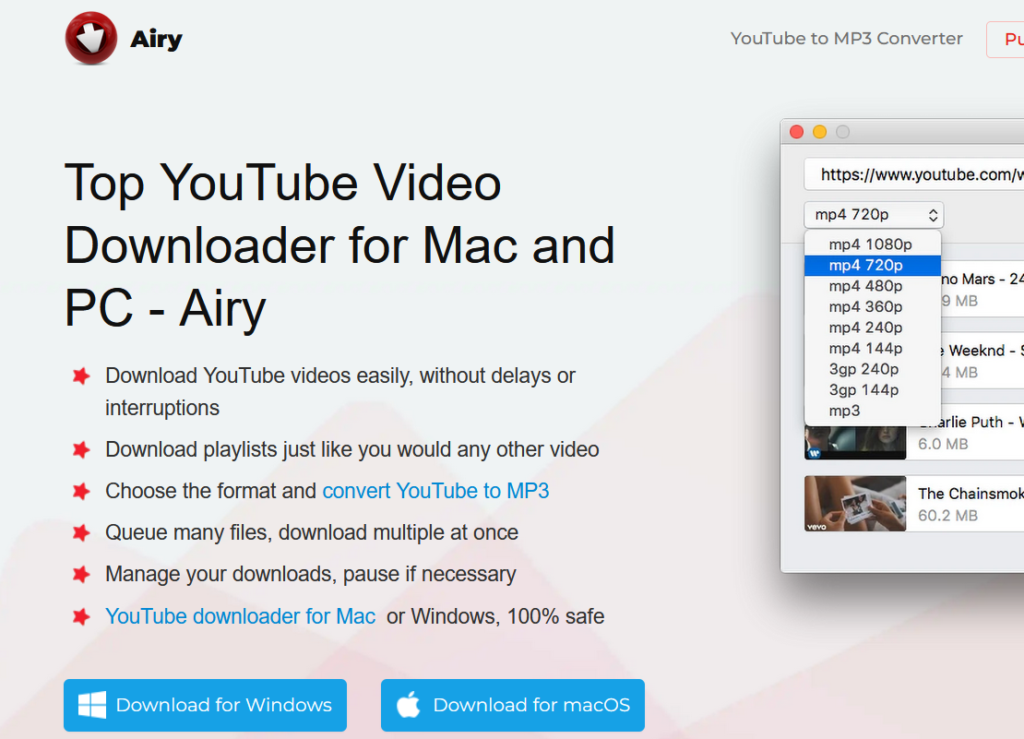 which apps download YouTube Videos Airy