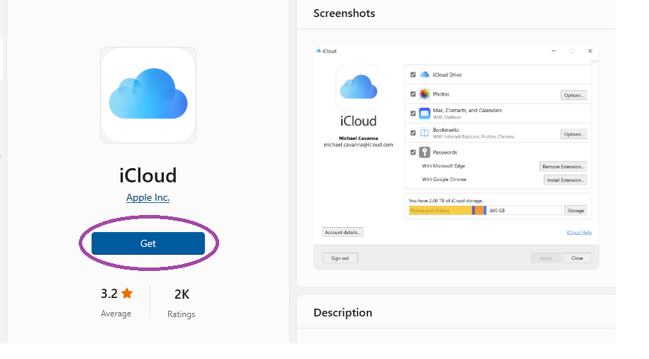 icloud program for windows