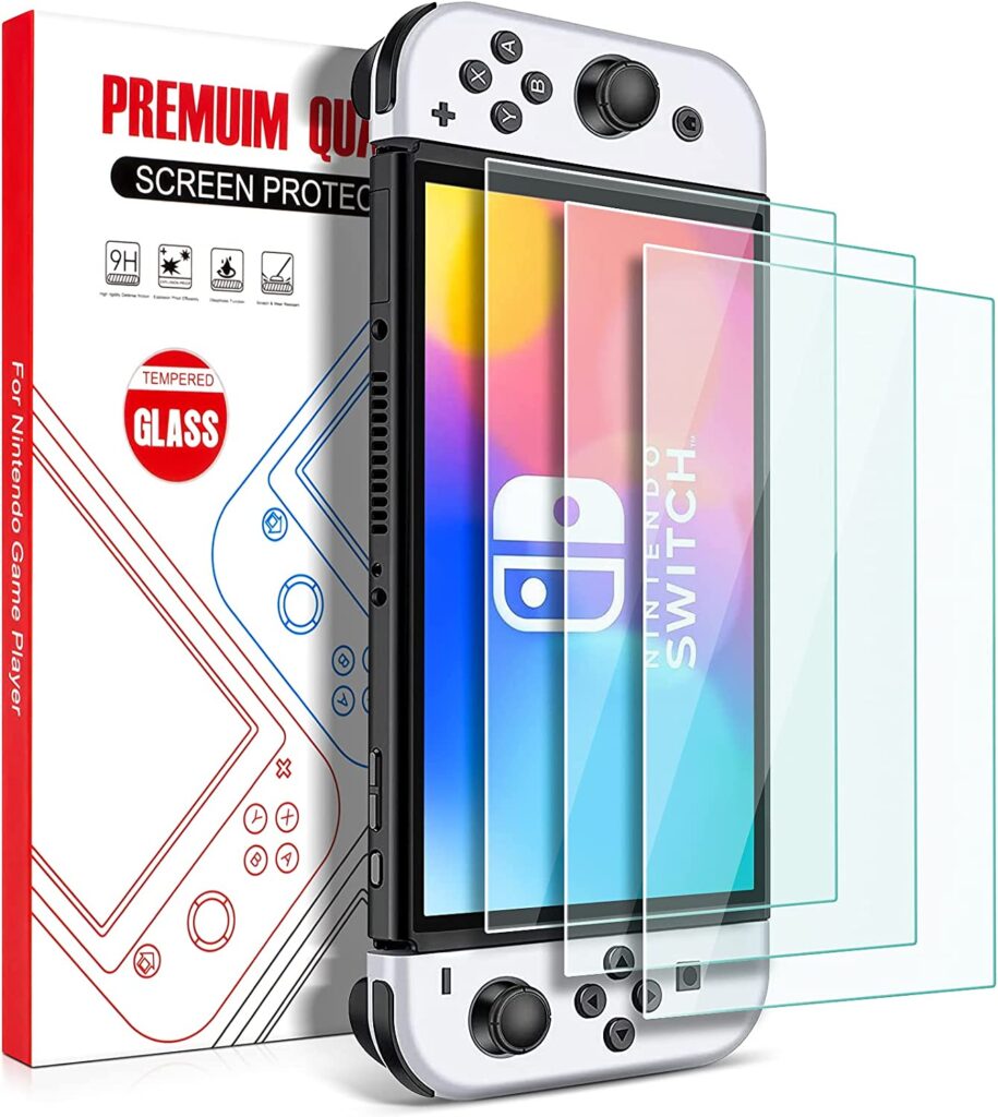 Findeed Tempered Glass Screen Protector Designed for Switch OLED Model 2021